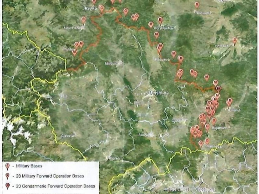 Serbia vendos baza ushtarake në kufi me Kosovën, analisti boshnjak publikon dokumentet për vendndodhjen e tyre