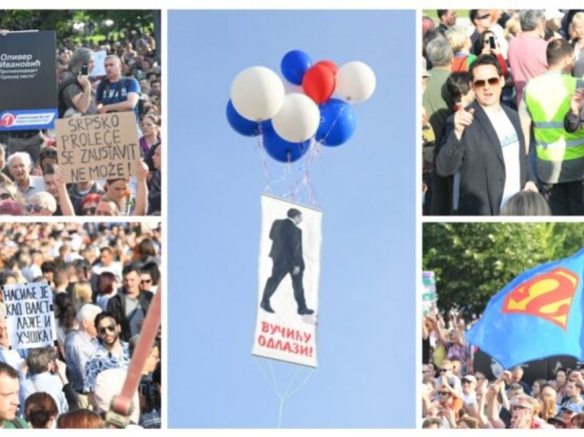 Protestë masive në Beograd – aktorë, studentë dhe qytetarë: Vuçiq ik