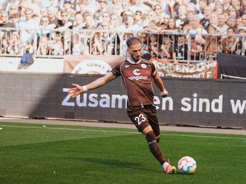 Leart Paçarada përshëndetet me gol nga FC St. Pauli 