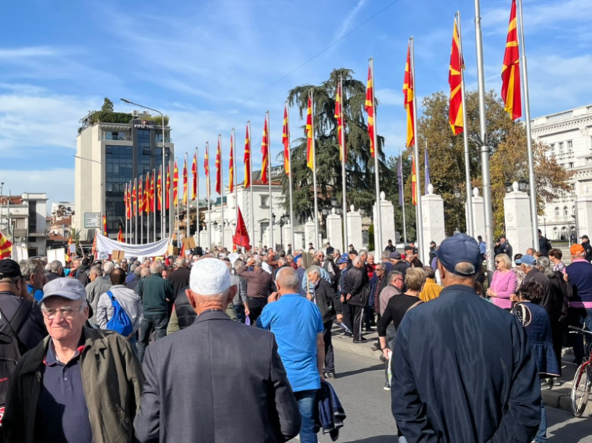 Pensionistët protestuan para qeverisë së RMV-së, kërkojnë rritjen e pensioneve