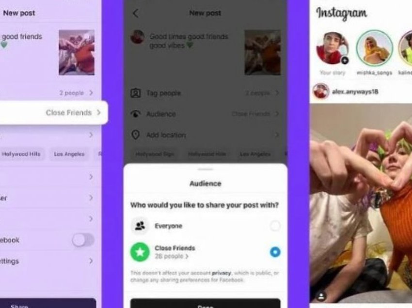 Instagram prezantoi opsionin “Close Friends” për postimet në Reels