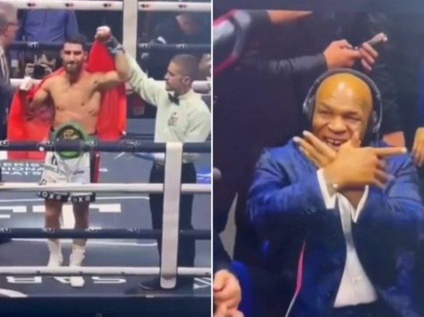 Boksieri shqiptar fiton titullin, Mike Tyson e përshëndet me shqiponjën shqiptare