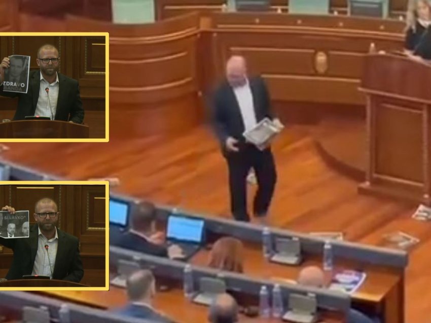 Ish-deputeti i VV-së Haki Abazi shpërndanë në Kuvend foto të Kurtit me mbishkrimin “Zdravo Banda”