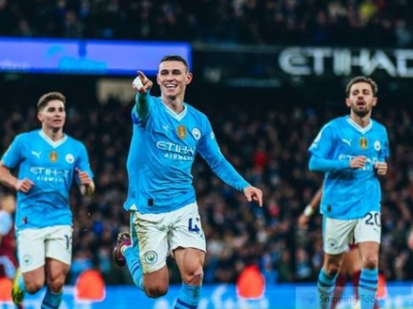 Manchester City nuk e kursen Aston Villën, Foden shënon het-trik