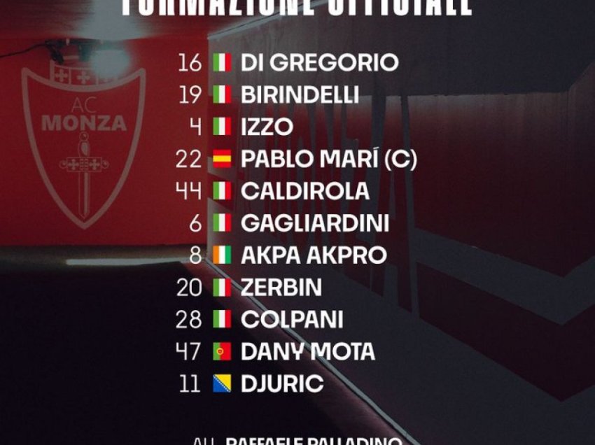 Monza - Napoli, formacionet zyrtare