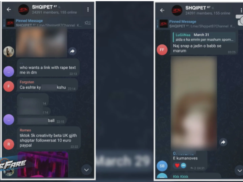 Foto e video intime të vajzave shqiptare e të miturve! Grupi në Telegram bën namin. Autoritetet nuk e mbyllin dot