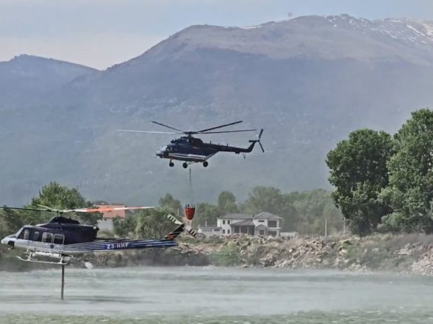 Me helikopterë shuhet zjarri në Sellcë, MPB: Deri tani janë hedhur mbi 50 tonë ujë