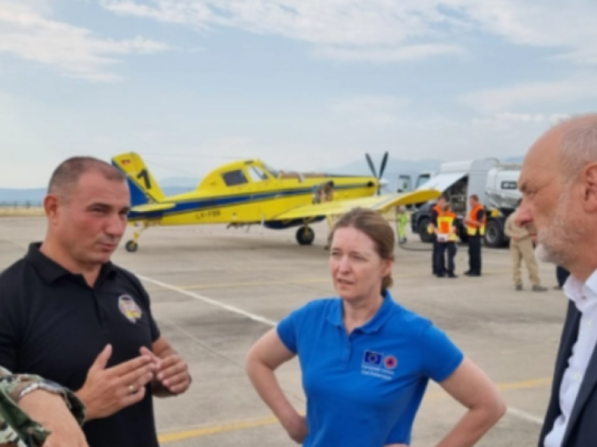 QMK: Ambasadori evropian Geer dhe Angellov sot vizituan pilotët që ndihmojnë në shuarjen e zjarreve