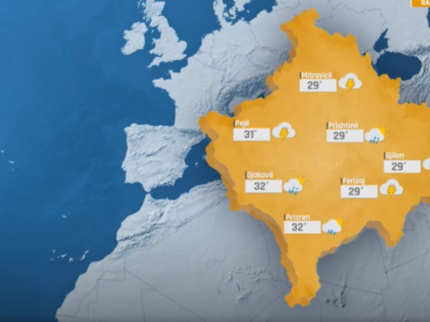 Mot jostabil ditëve të ardhshme, rrebeshe shiu dhe rënie e temperaturave