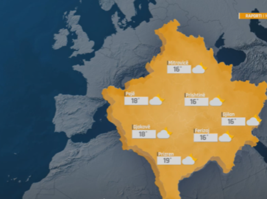 Rrebeshe shiu ditën e enjte, temperaturat deri në 27C e 29C