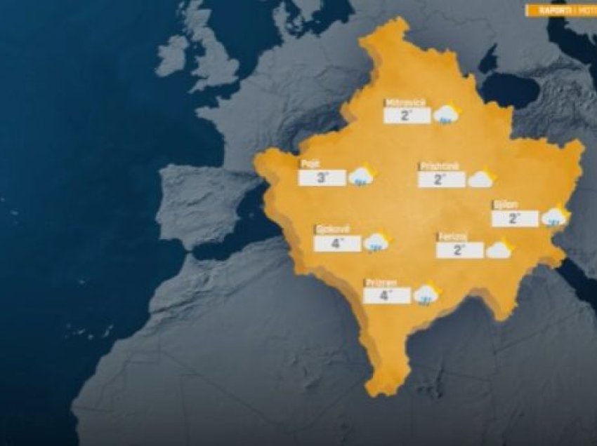 Parashikimi i motit: Kryesisht me vranësira të premten, mundësi për reshje lokale shiu