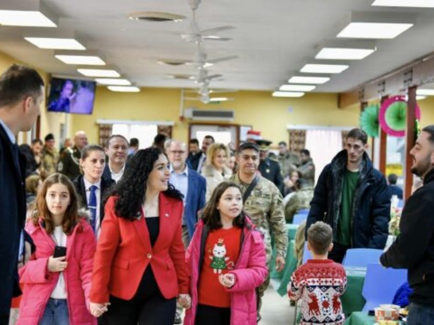 Osmani bashkë me dy vajzat  shkojnë për Krishtlindje në Bondsteel