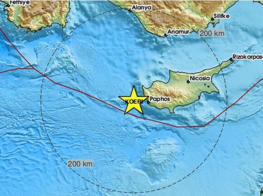 Bie tërmet 4.3 Rihter në Qipro