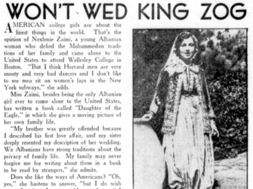 Gazeta amerikane (1937)/ “Familja ime mund të mos më falë kurrë që kam shkruar për ta në një libër…” — Intervista me Nexhmie Zaimin