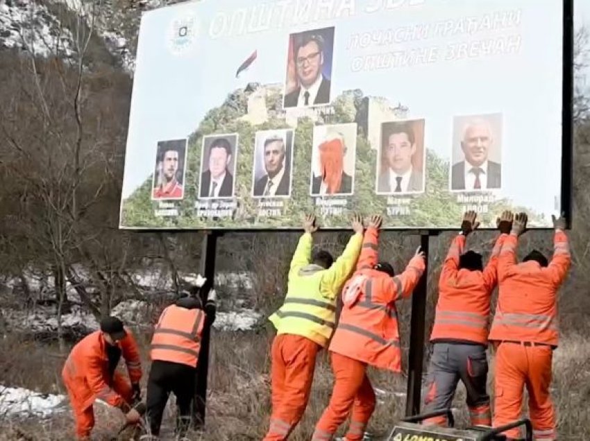 Sveçla: Sot janë larguar billbordet ilegale me simbole dhe imazhe të diktatorëve e agresorëve serbë në Zveçan