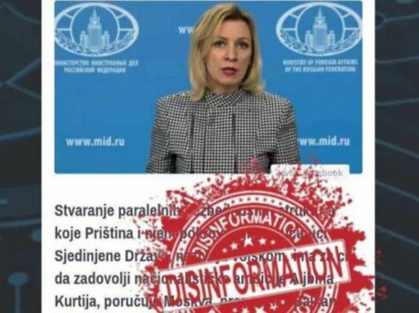 Zëdhënësja ruse Zakharova me dezinformata për FSK-në