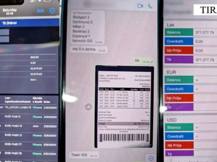 Vinin baste sportive nga telefono, arrestohen tetë persona, tre të tjerë nën hetim