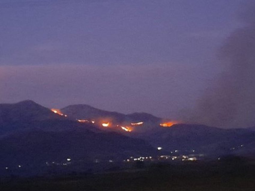 Përkeqësohet zjarri në malin e Sopotit mbi Delvinë! Zjarrfikësit dhe banorët në luftë me flakët