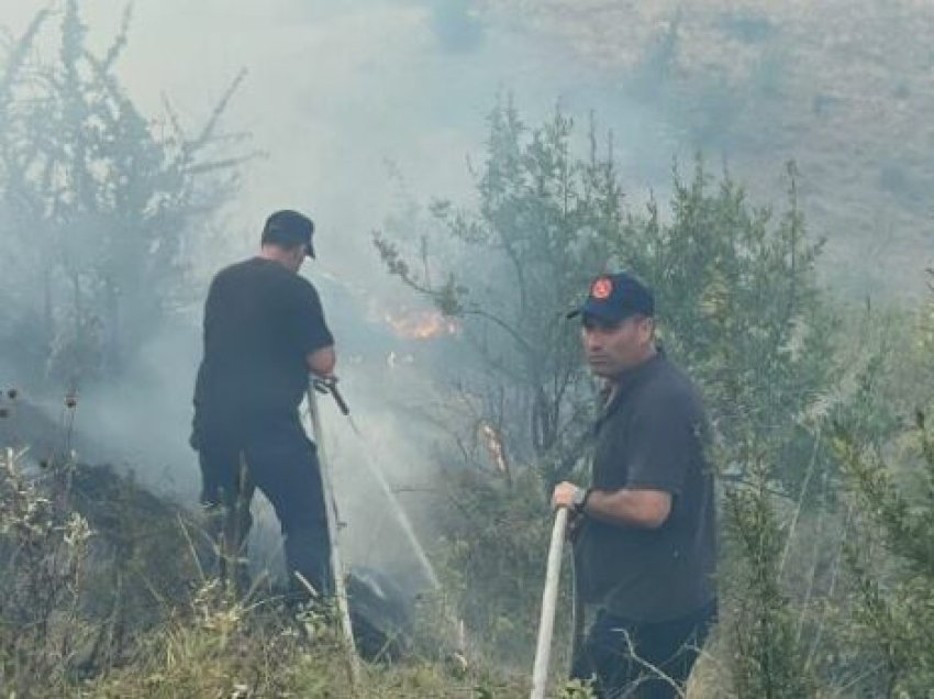 Flakët përfshijnë zonën e Antigonesë në Gjirokastër, shkrumbohet një hektar me bimësi