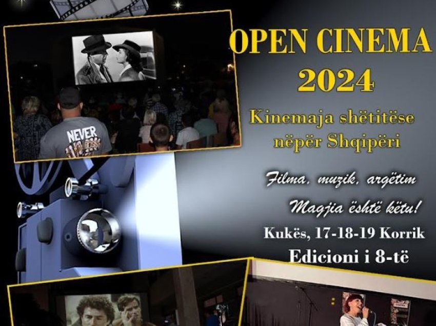 Edicioni i 8-të i aktivitetit Kinematografik “Open Cinema” (kinemaja shëtitëse nëpër Shqipëri) prek qytetin e Kukësit në datat 17-18-19 Korrik 2024.