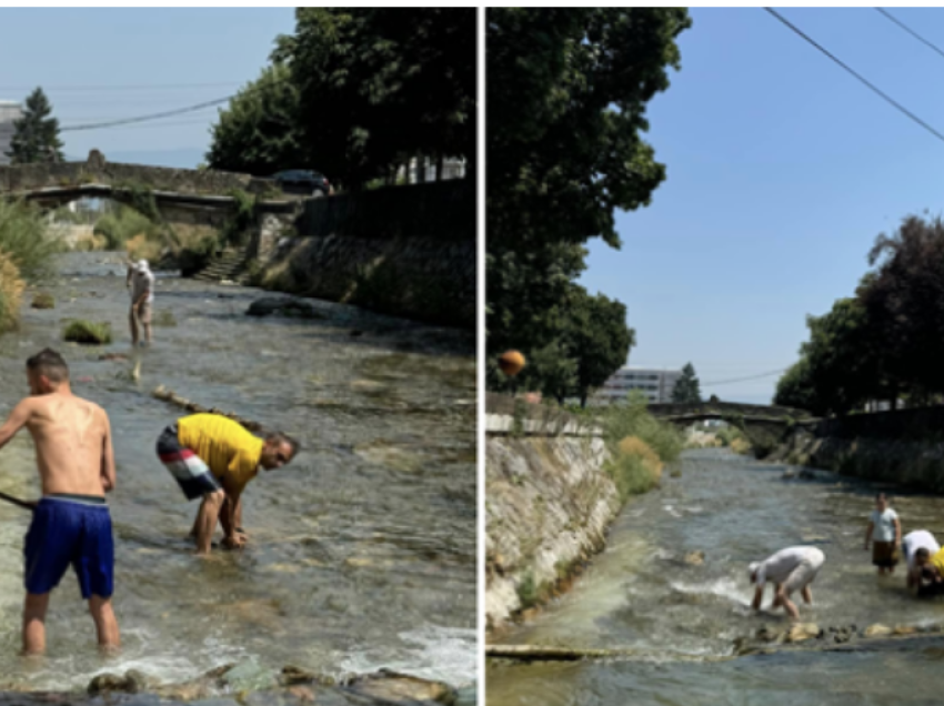 Tetovarët vullnetarisht pastrojnë shtratin e lumit Shkumbin