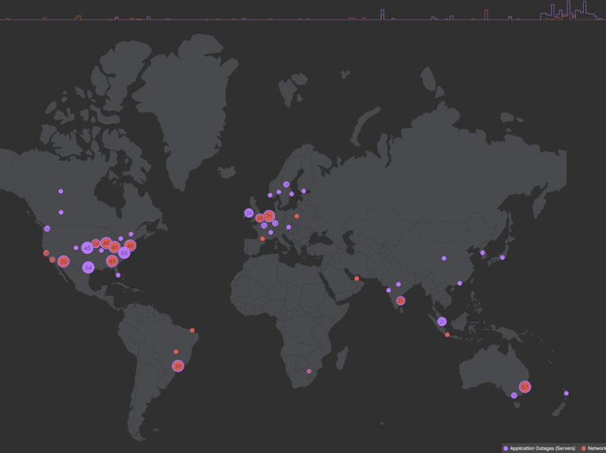 Harta me vendet “back out”, numri më i lartë i ndërprerjeve të internetit ishte në Evropë, SHBA dhe Australi