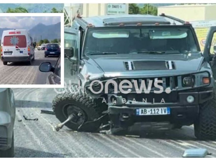 Aksidenti me dy të lënduar në Sarandë, shoqërohet në polici drejtuesi i “Hummer-it”