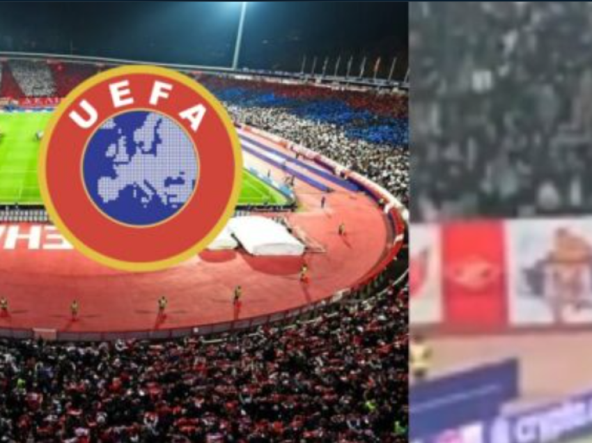 Tifozët e Crvena Zvezdas shfaqën flamurin “Kosova është Serbi”, vjen reagimi i UEFA-s