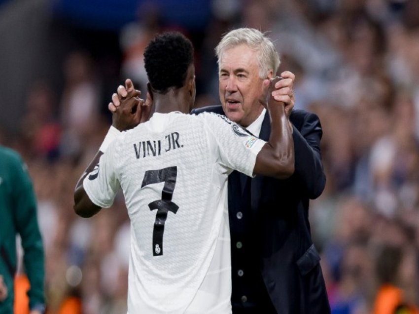 Tre golat e Vinicius ndaj Osasunas, Ancelotti: Topi i Artë? Nuk ka ndikuar