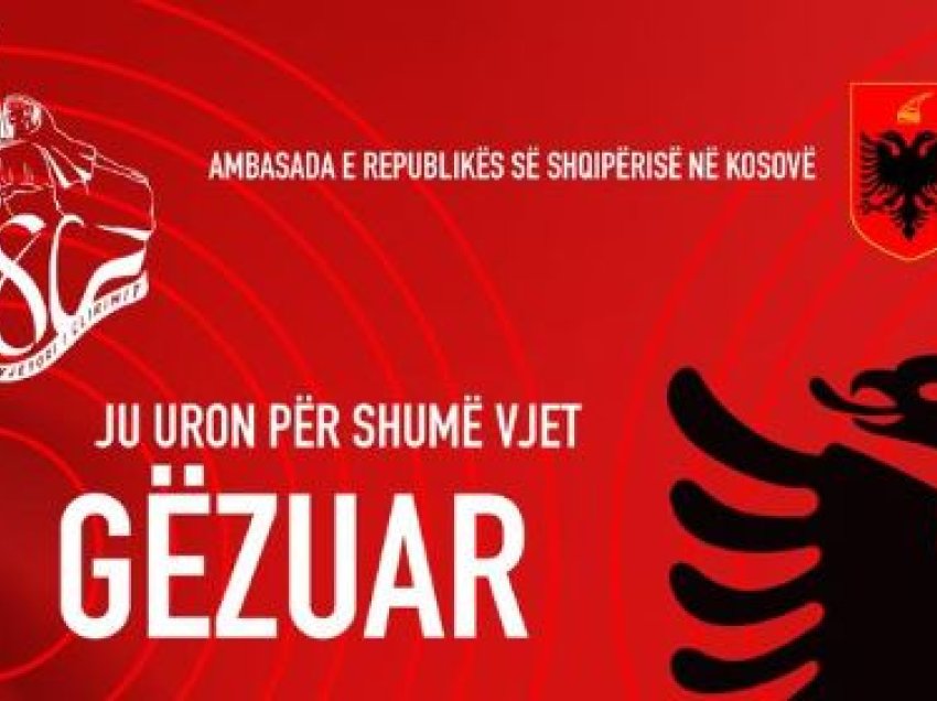 Ambasada e Shqipërisë uron pavarësinë