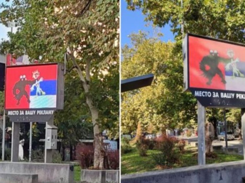 “Tronditet” Serbia: “Hakohet” një billbord në Valevë - shqiponja dykrenare kap për fyti atë serbe