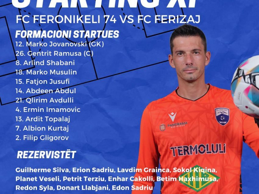 Feronikeli ’74 - Ferizaj, formacionet zyrtare