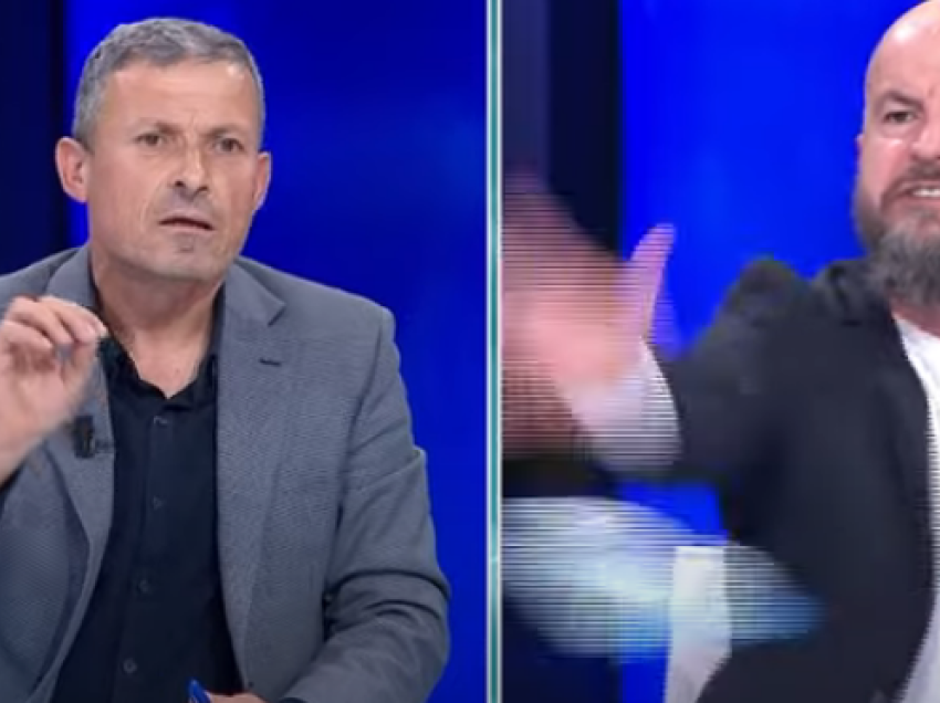 Përplasje e ashpër në një studio televizive shqiptare, njëri gjuan me shishe uji