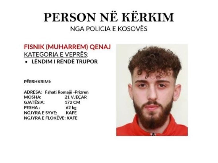 Arrestohet Fisnik Qenaj, ishte shpallur person në kërkim 