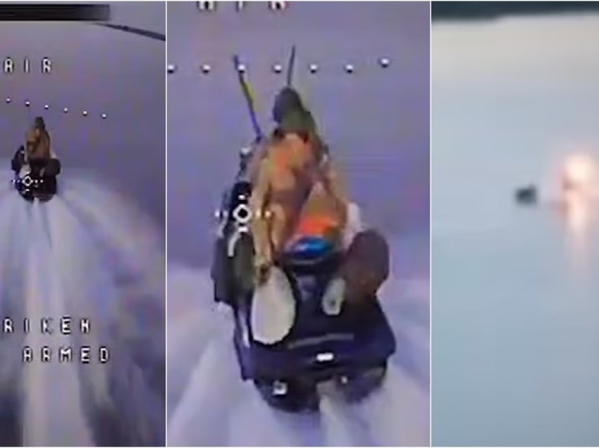 Momenti kur trupat ukrainase përdorën dronë për të “nxjerrë nga loja” dy ushtarë rusë që kalonin me shpejtësi përgjatë ujit me një “jet ski”