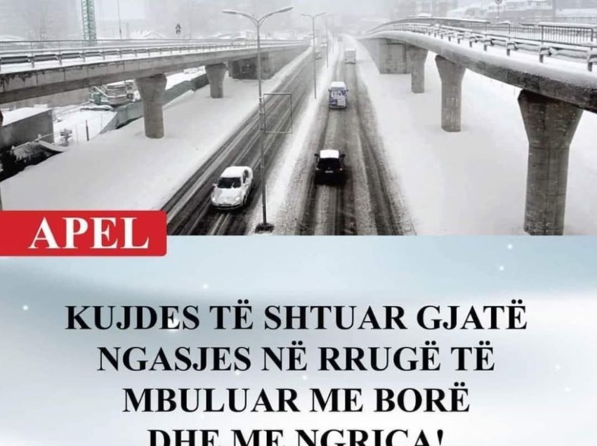 Policia me apel për shoferët: Vozitni me kujdes në rrugët e mbuluara me borë