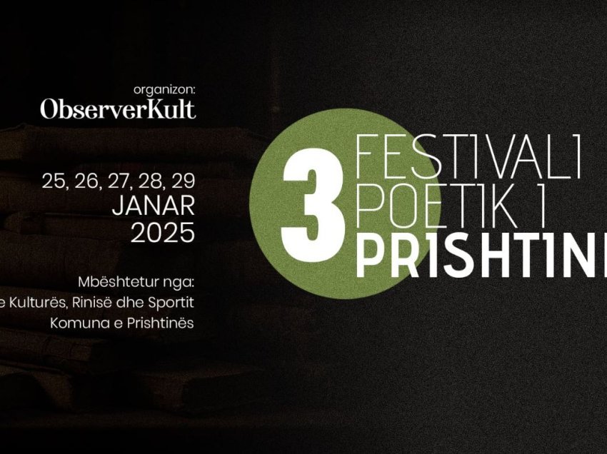 Të shtunën fillon edicioni i tretë i Festivalit Poetik të Prishtinës