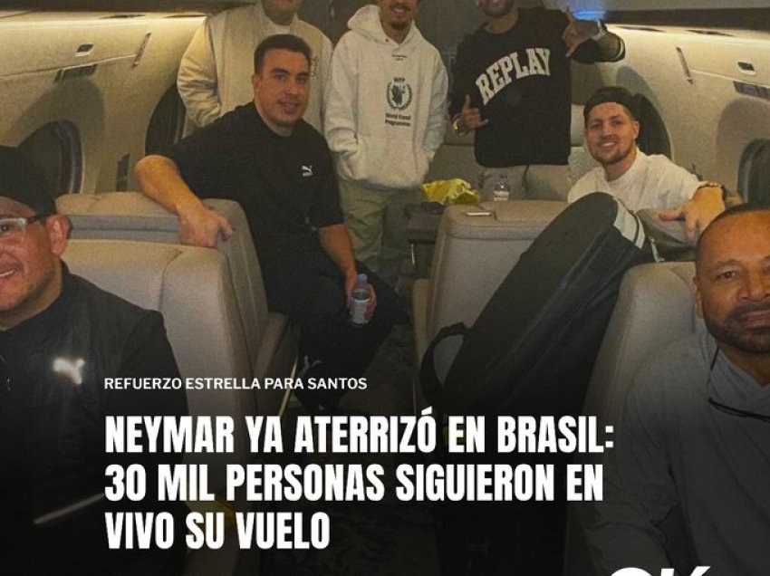 Neymar te Santos, çmenden tifozët: 30 mijë ndjekin fluturimin